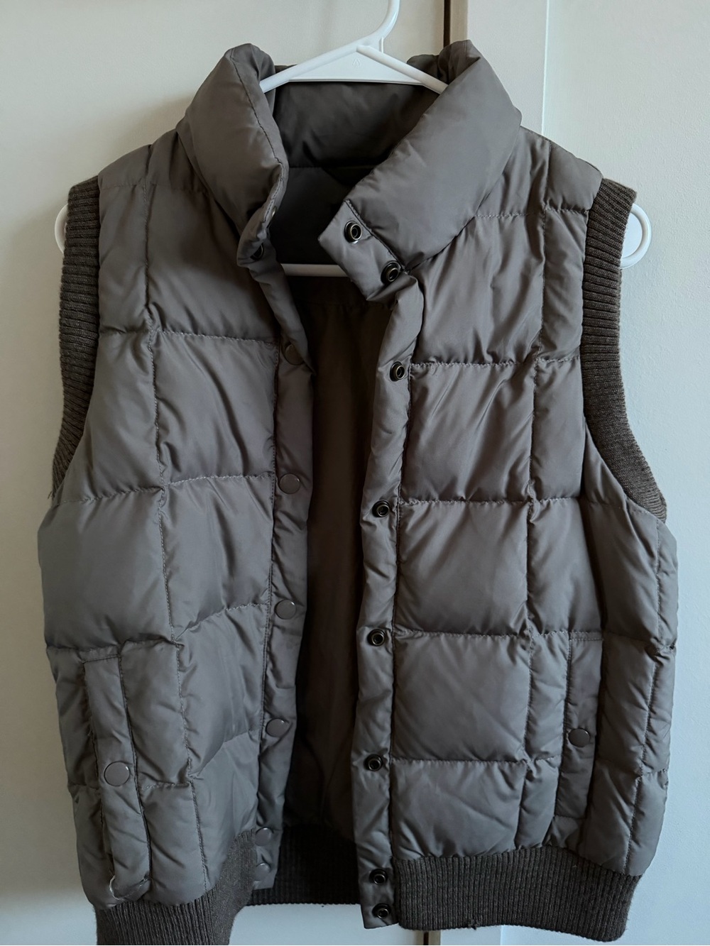 J. Crew Quilted Puffer Vest in Taupe